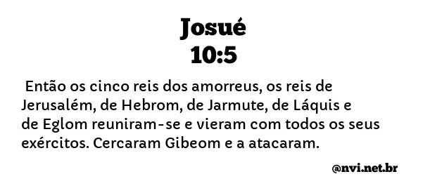 JOSUÉ 10:5 NVI NOVA VERSÃO INTERNACIONAL