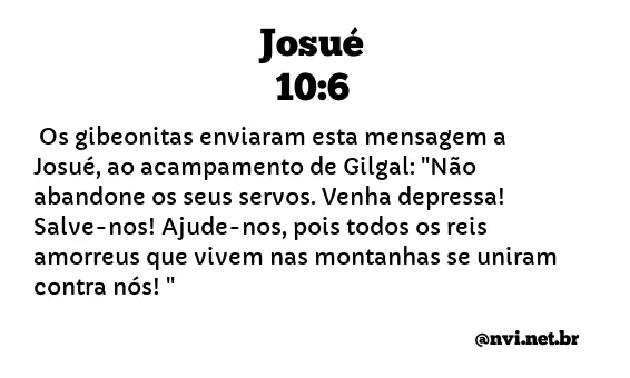 JOSUÉ 10:6 NVI NOVA VERSÃO INTERNACIONAL