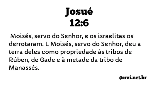 JOSUÉ 12:6 NVI NOVA VERSÃO INTERNACIONAL