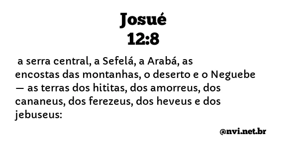 JOSUÉ 12:8 NVI NOVA VERSÃO INTERNACIONAL