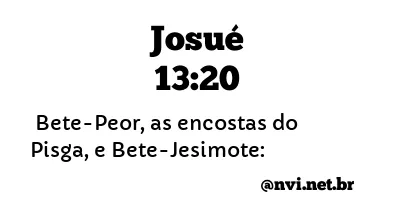 JOSUÉ 13:20 NVI NOVA VERSÃO INTERNACIONAL