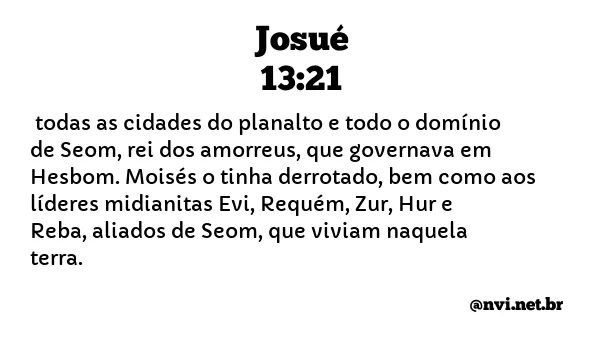 JOSUÉ 13:21 NVI NOVA VERSÃO INTERNACIONAL