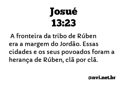 JOSUÉ 13:23 NVI NOVA VERSÃO INTERNACIONAL