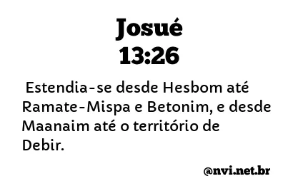 JOSUÉ 13:26 NVI NOVA VERSÃO INTERNACIONAL