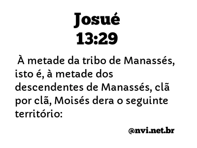 JOSUÉ 13:29 NVI NOVA VERSÃO INTERNACIONAL