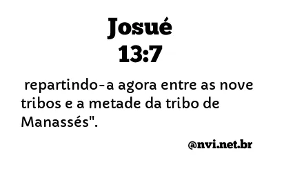 JOSUÉ 13:7 NVI NOVA VERSÃO INTERNACIONAL