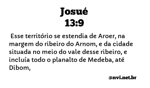 JOSUÉ 13:9 NVI NOVA VERSÃO INTERNACIONAL