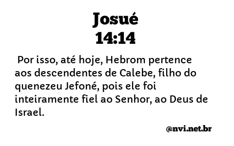 JOSUÉ 14:14 NVI NOVA VERSÃO INTERNACIONAL