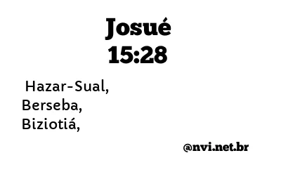 JOSUÉ 15:28 NVI NOVA VERSÃO INTERNACIONAL