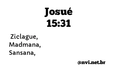 JOSUÉ 15:31 NVI NOVA VERSÃO INTERNACIONAL