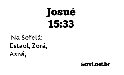 JOSUÉ 15:33 NVI NOVA VERSÃO INTERNACIONAL