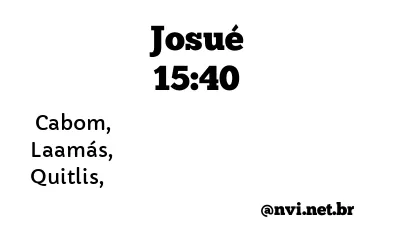JOSUÉ 15:40 NVI NOVA VERSÃO INTERNACIONAL