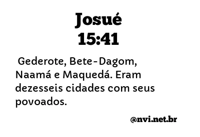 JOSUÉ 15:41 NVI NOVA VERSÃO INTERNACIONAL