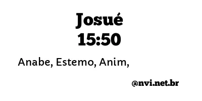 JOSUÉ 15:50 NVI NOVA VERSÃO INTERNACIONAL