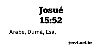 JOSUÉ 15:52 NVI NOVA VERSÃO INTERNACIONAL