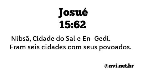 JOSUÉ 15:62 NVI NOVA VERSÃO INTERNACIONAL