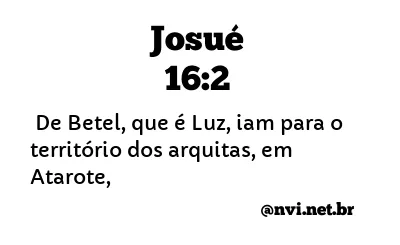 JOSUÉ 16:2 NVI NOVA VERSÃO INTERNACIONAL