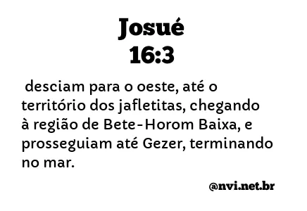 JOSUÉ 16:3 NVI NOVA VERSÃO INTERNACIONAL