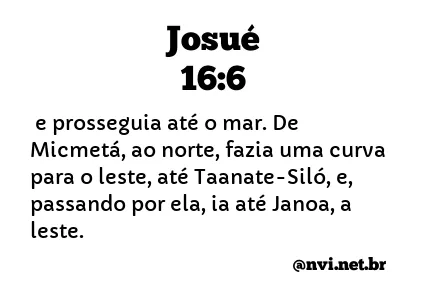 JOSUÉ 16:6 NVI NOVA VERSÃO INTERNACIONAL