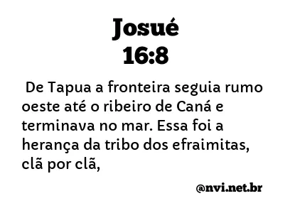 JOSUÉ 16:8 NVI NOVA VERSÃO INTERNACIONAL