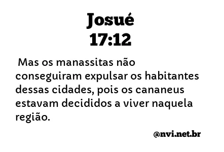 JOSUÉ 17:12 NVI NOVA VERSÃO INTERNACIONAL