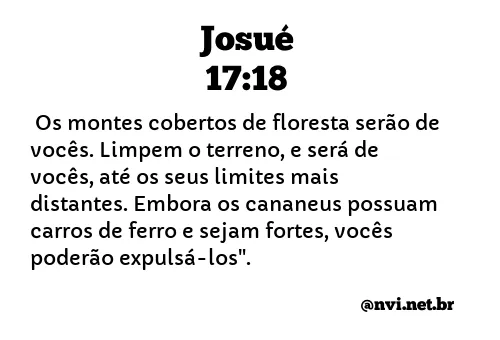 JOSUÉ 17:18 NVI NOVA VERSÃO INTERNACIONAL