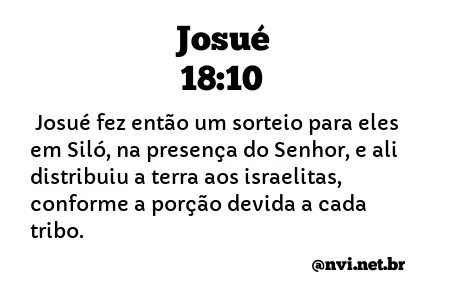 JOSUÉ 18:10 NVI NOVA VERSÃO INTERNACIONAL