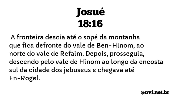 JOSUÉ 18:16 NVI NOVA VERSÃO INTERNACIONAL