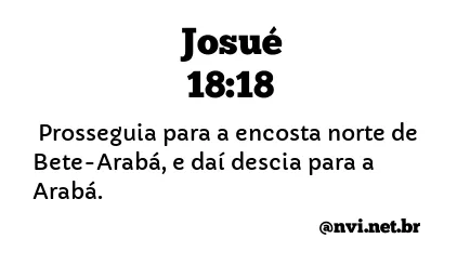 JOSUÉ 18:18 NVI NOVA VERSÃO INTERNACIONAL