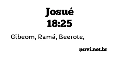 JOSUÉ 18:25 NVI NOVA VERSÃO INTERNACIONAL