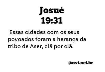 JOSUÉ 19:31 NVI NOVA VERSÃO INTERNACIONAL