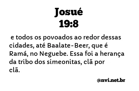 JOSUÉ 19:8 NVI NOVA VERSÃO INTERNACIONAL