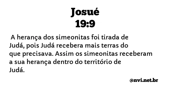 JOSUÉ 19:9 NVI NOVA VERSÃO INTERNACIONAL