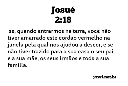 JOSUÉ 2:18 NVI NOVA VERSÃO INTERNACIONAL