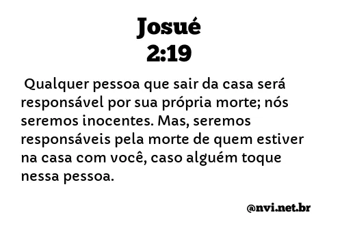 JOSUÉ 2:19 NVI NOVA VERSÃO INTERNACIONAL