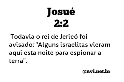 JOSUÉ 2:2 NVI NOVA VERSÃO INTERNACIONAL