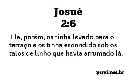 JOSUÉ 2:6 NVI NOVA VERSÃO INTERNACIONAL