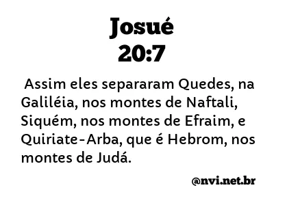 JOSUÉ 20:7 NVI NOVA VERSÃO INTERNACIONAL