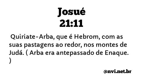 JOSUÉ 21:11 NVI NOVA VERSÃO INTERNACIONAL