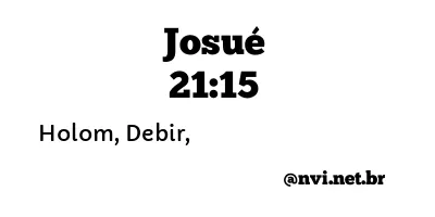 JOSUÉ 21:15 NVI NOVA VERSÃO INTERNACIONAL