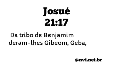 JOSUÉ 21:17 NVI NOVA VERSÃO INTERNACIONAL