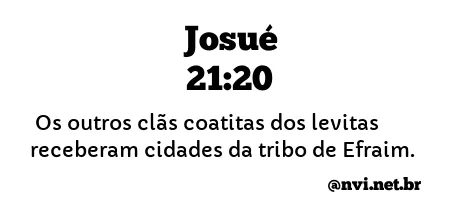 JOSUÉ 21:20 NVI NOVA VERSÃO INTERNACIONAL