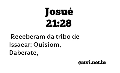 JOSUÉ 21:28 NVI NOVA VERSÃO INTERNACIONAL