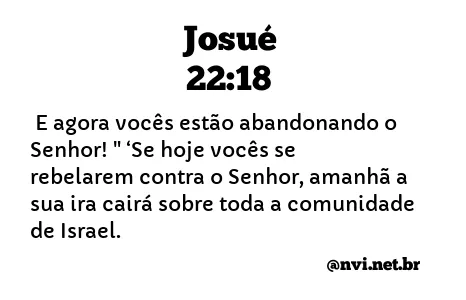 JOSUÉ 22:18 NVI NOVA VERSÃO INTERNACIONAL