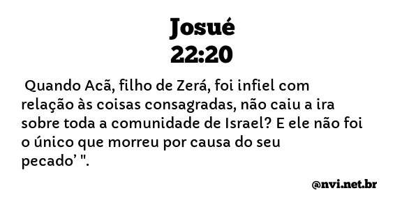 JOSUÉ 22:20 NVI NOVA VERSÃO INTERNACIONAL