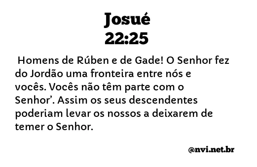 JOSUÉ 22:25 NVI NOVA VERSÃO INTERNACIONAL