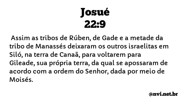 JOSUÉ 22:9 NVI NOVA VERSÃO INTERNACIONAL