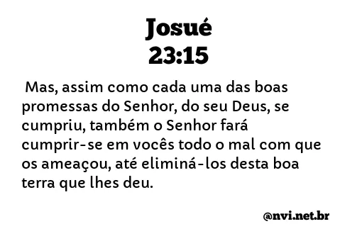 JOSUÉ 23:15 NVI NOVA VERSÃO INTERNACIONAL