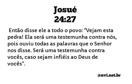 JOSUÉ 24:27 NVI NOVA VERSÃO INTERNACIONAL