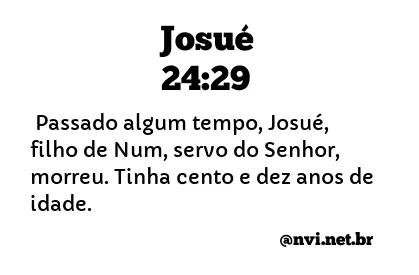 JOSUÉ 24:29 NVI NOVA VERSÃO INTERNACIONAL